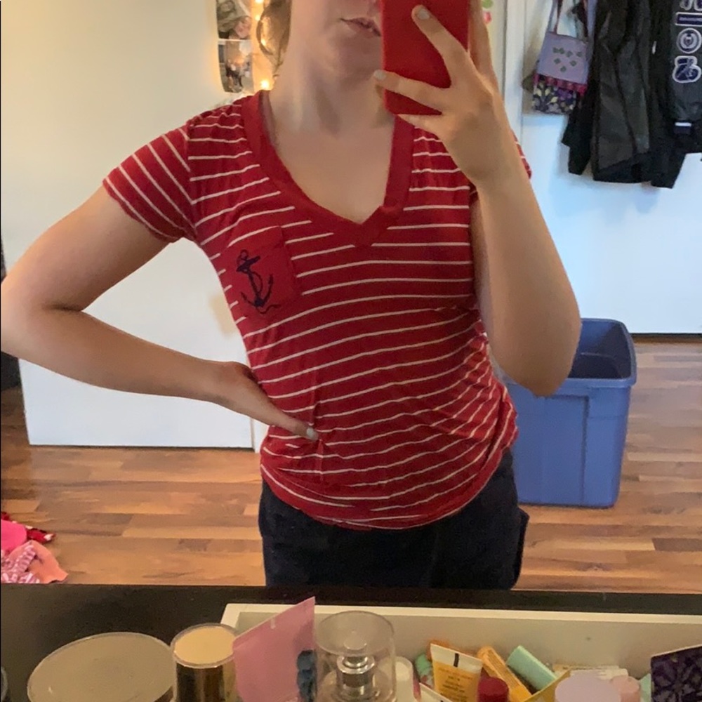 red and white striped anchor shirt